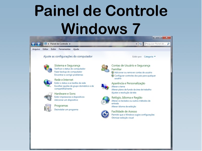 Painel de Controle  Windows 7